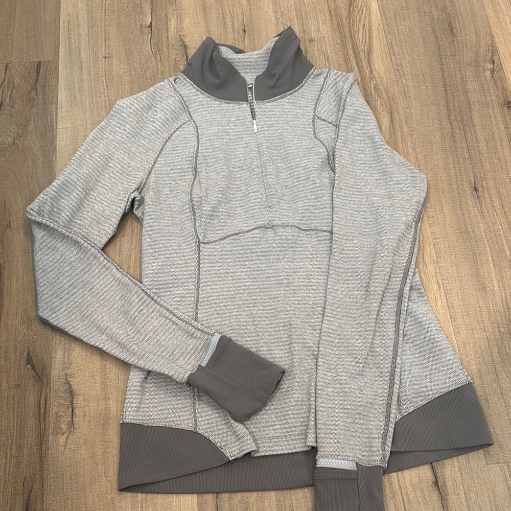 LULU LEMON Gray Quarter-Zip Pullover